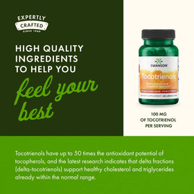 Swanson Tocotrienols Double Force 100 mg - capsules liquides sur fond blanc