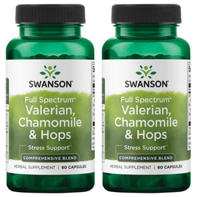 Swanson Valériane, Camomille et Houblon 60 Capsules, vue de face