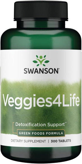 Swanson Veggies4Life 300 Tablettes vue de face avec emballage