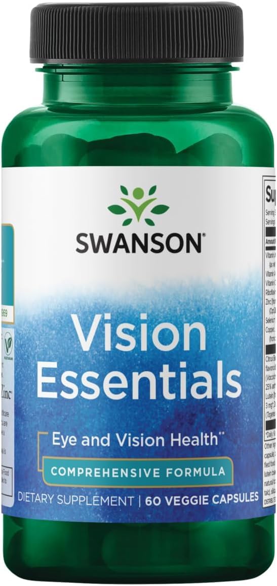 Swanson Vision Essentials 60 capsules végétales, vue de face
