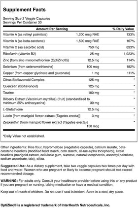 Swanson Vision Essentials, détail des capsules végétales