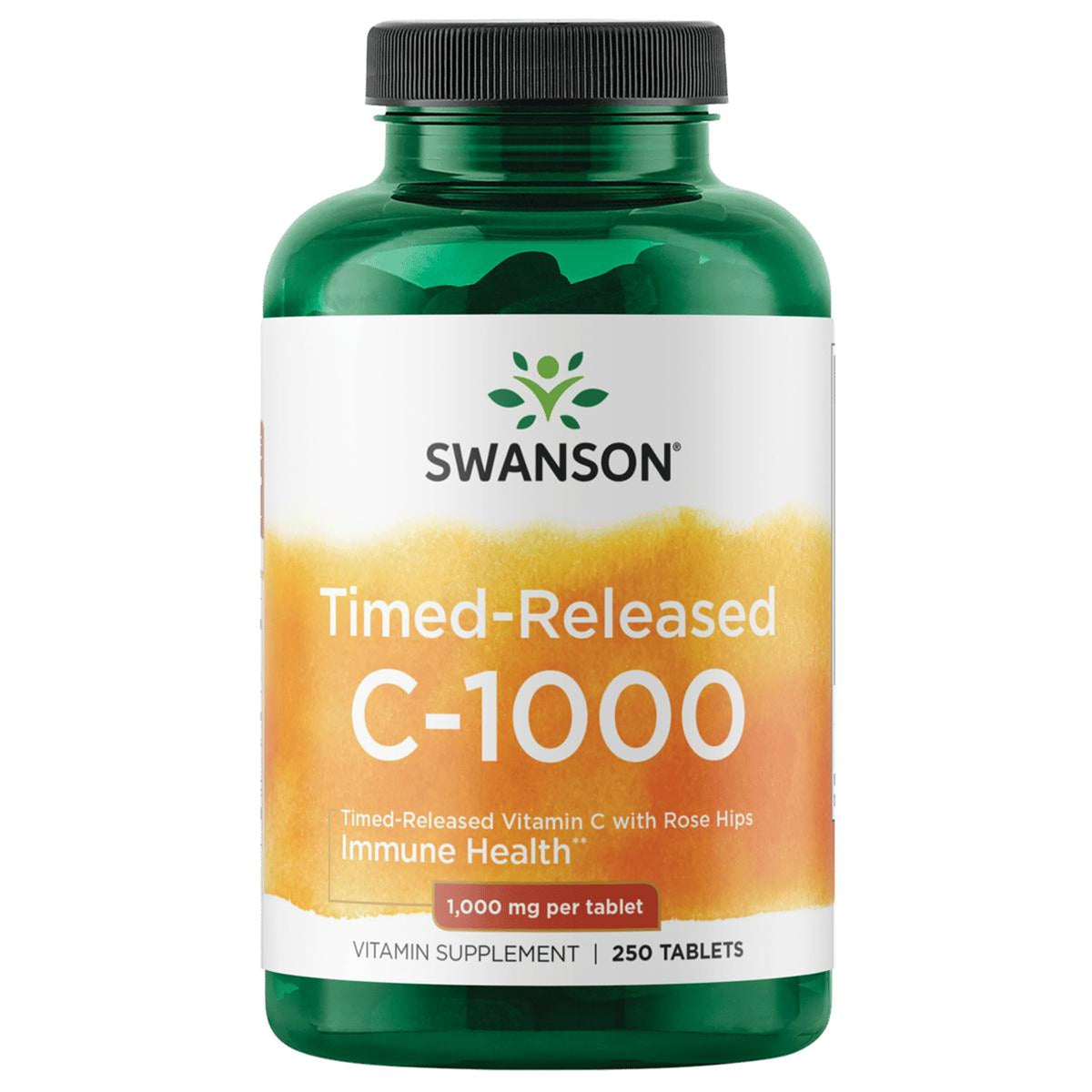 Swanson Vitamine C à Libération Prolongée 1000 mg - vue avant avec emballage