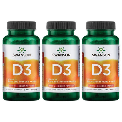 Swanson Vitamine D-3 2000 IU 250 capsules vue avant