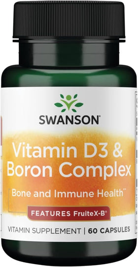 Swanson Vitamine D & Bore 60 Capsules vue de face