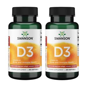Swanson Vitamine D3 5 000 UI 125 mcg gélules vue avant
