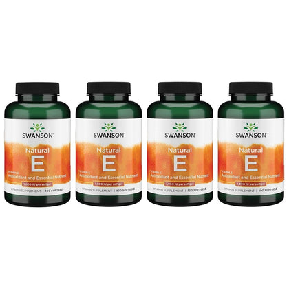 Swanson Vitamine E 1000 IU gélules en bouteille vue de face