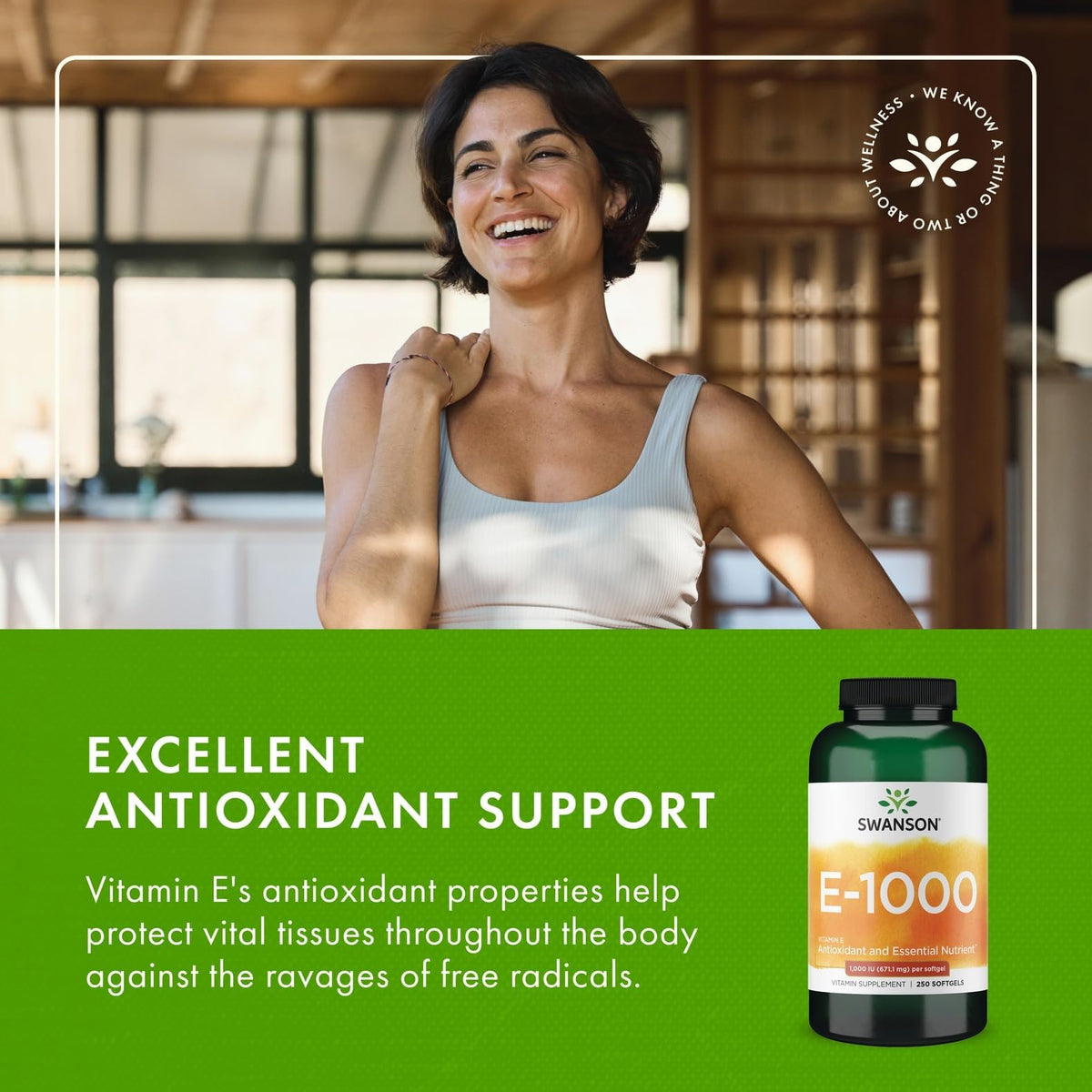 Swanson Vitamine E 1000 UI gélules ouvertes