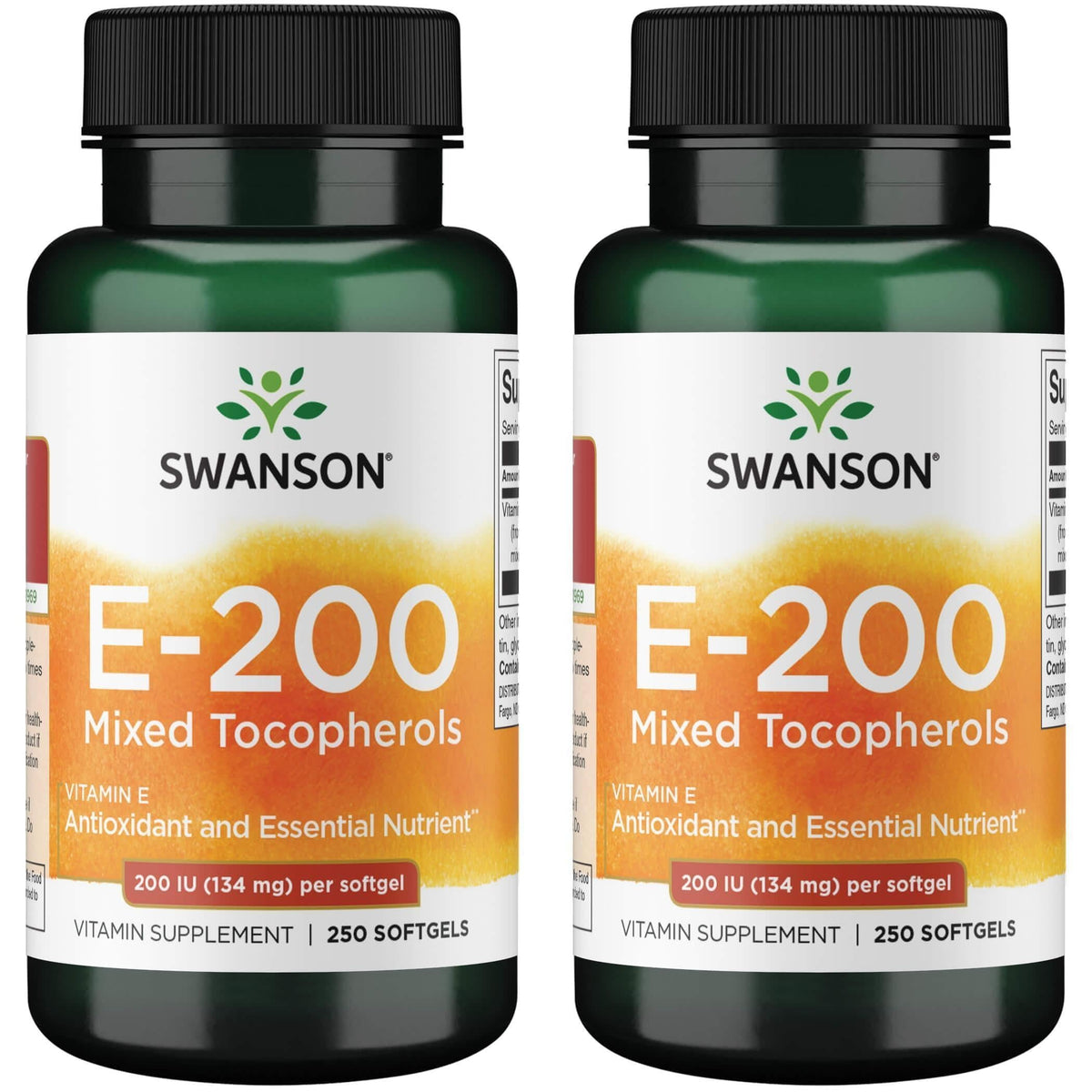 Swanson Vitamine E 250 gélules molles vue de face