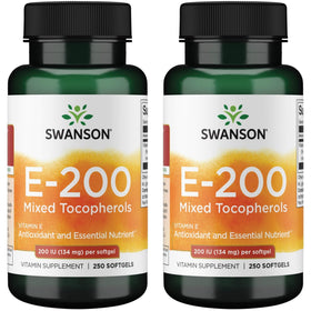 Swanson Vitamine E 250 gélules molles vue de face