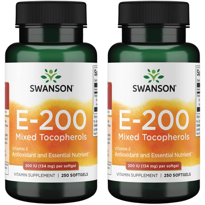 Swanson Vitamine E 250 gélules molles vue de face