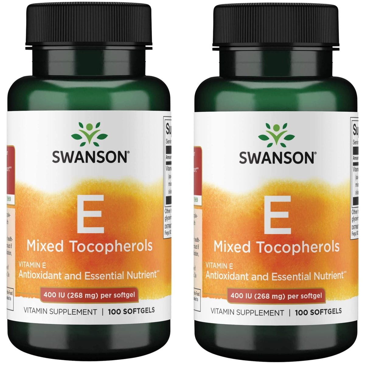 Swanson Vitamine E Mélange de Tocophérols 400 IU 100 gélules vue de face
