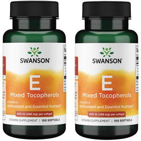 Swanson Vitamine E Mélange de Tocophérols 400 IU 100 gélules vue de face