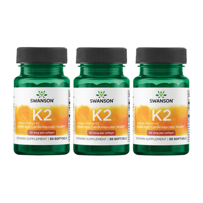 Swanson Vitamine K2 Menaquinone-7 30 gélules boîte avant
