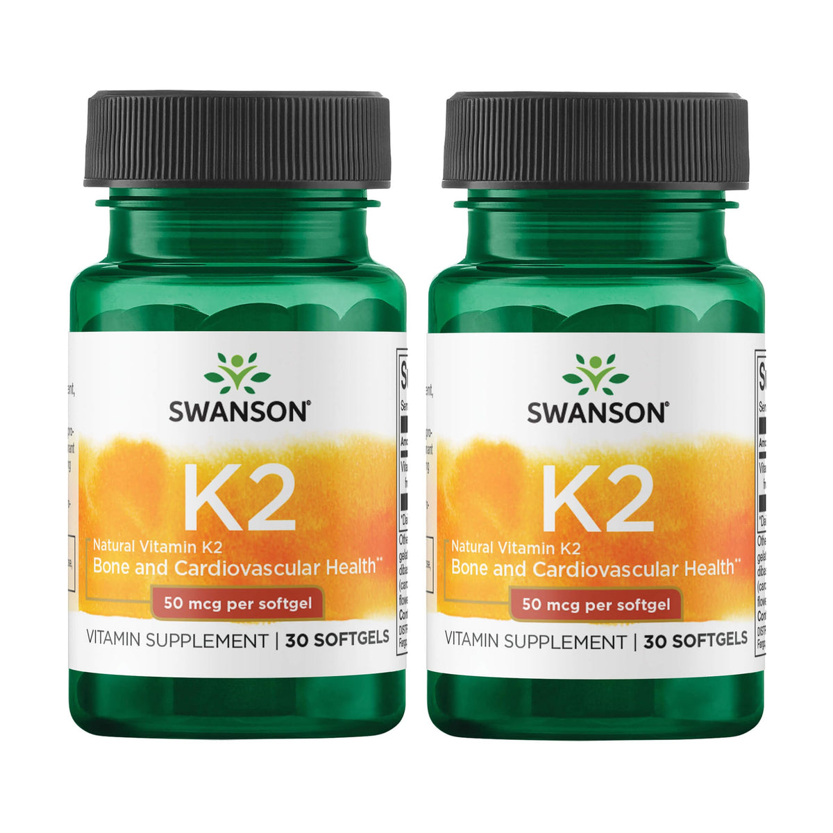 Swanson Vitamine K2 Menaquinone-7 50 mcg gélules avant