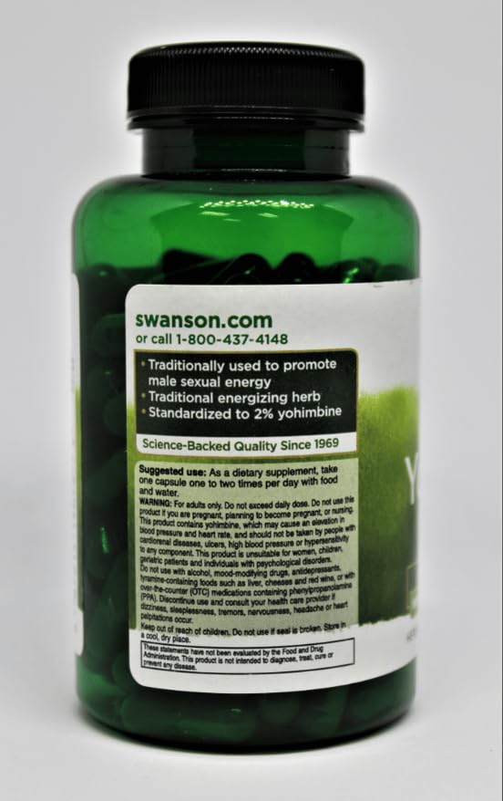 Swanson Yohimbe 500 mg 120 capsules emballage