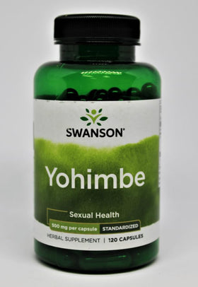 Swanson Yohimbe 500 mg 120 capsules étiquette