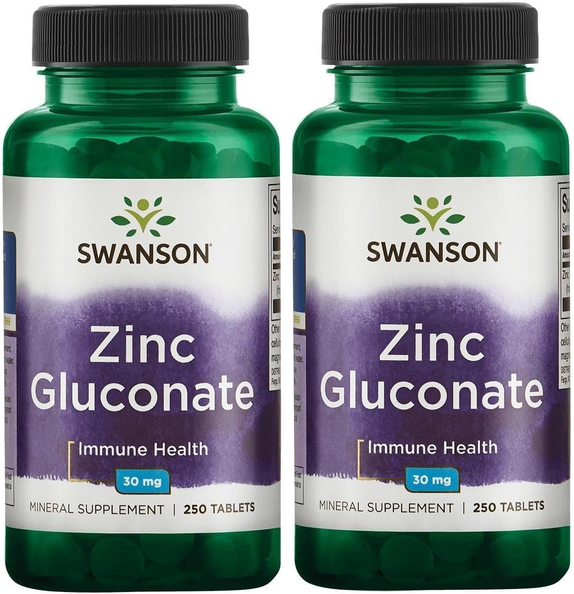 Swanson Zinc Gluconate 250 comprimés vue de face