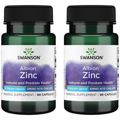 Swanson Zinc Glycinate 30 mg 90 capsules, vue de face