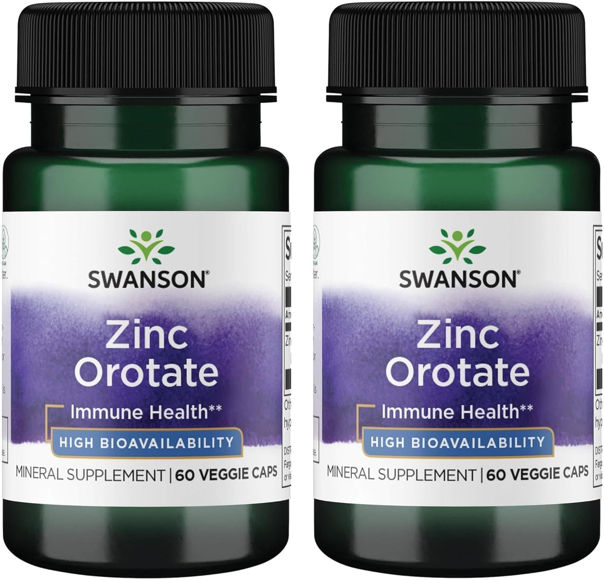 Swanson Zinc Orotate 10 mg 60 capsules végétales, vue de face