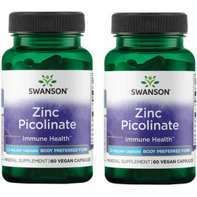 Swanson Zinc Picolinate 22 mg 60 capsules végétales vue avant
