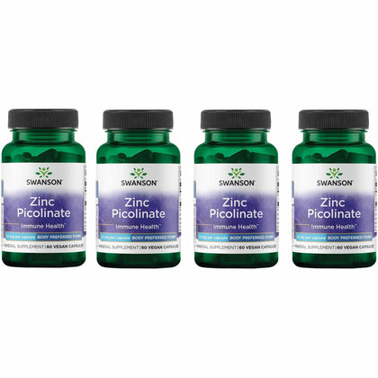 Swanson Zinc Picolinate 22 mg 60 capsules végétales, vue de face