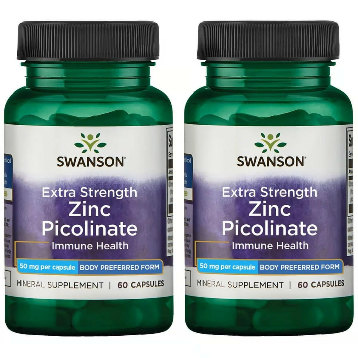 Swanson Zinc Picolinate 60 capsules front view
