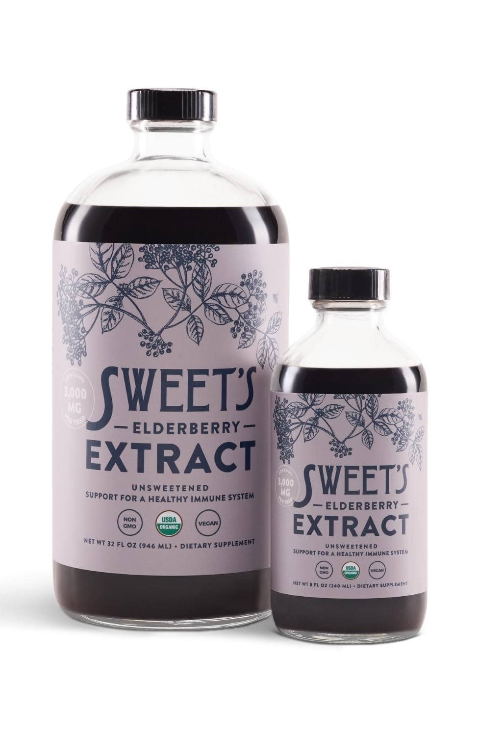 Sweet's Elderberry Extrait de Sureau Bio avec ingrédients naturels