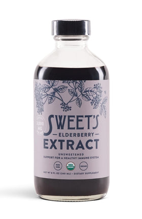 Sweet's Elderberry Extrait de Sureau Bio bouteille 8 fl oz vue avant