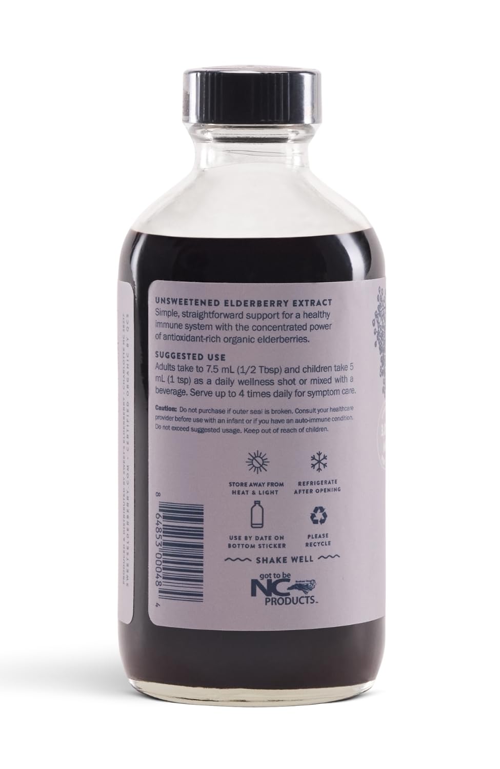 Sweet's Elderberry Extrait de Sureau Bio étiquette détaillée