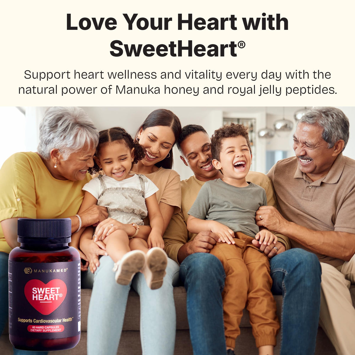 SWEETHEART Complément Alimentaire Cholestérol 60 Capsules avec miel de Manuka