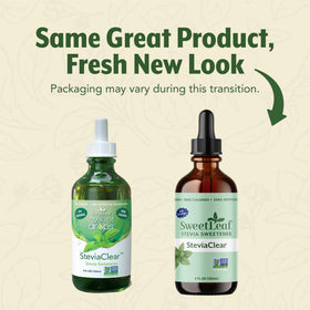 SweetLeaf Stevia Drops 4 oz bouteille avec étiquette