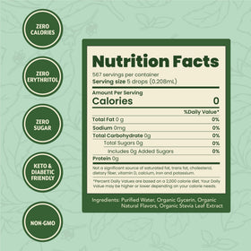 SweetLeaf Stevia Drops bouteille de 4 oz avec étiquette