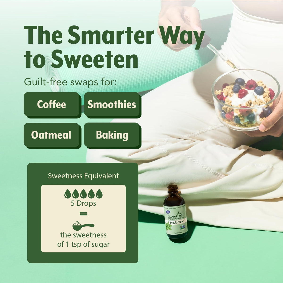 SweetLeaf Stevia Drops en usage dans un café