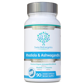 Swiss Bioenergetics Rhodiola & Ashwagandha 600mg vue avant du produit