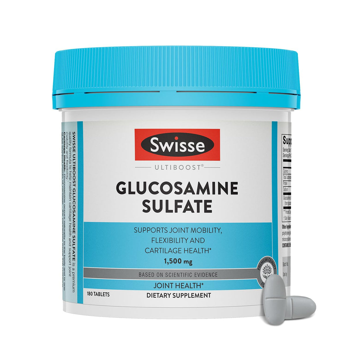 Swisse Glucosamine Sulfate 1500 mg boîte de 180 comprimés vue de face