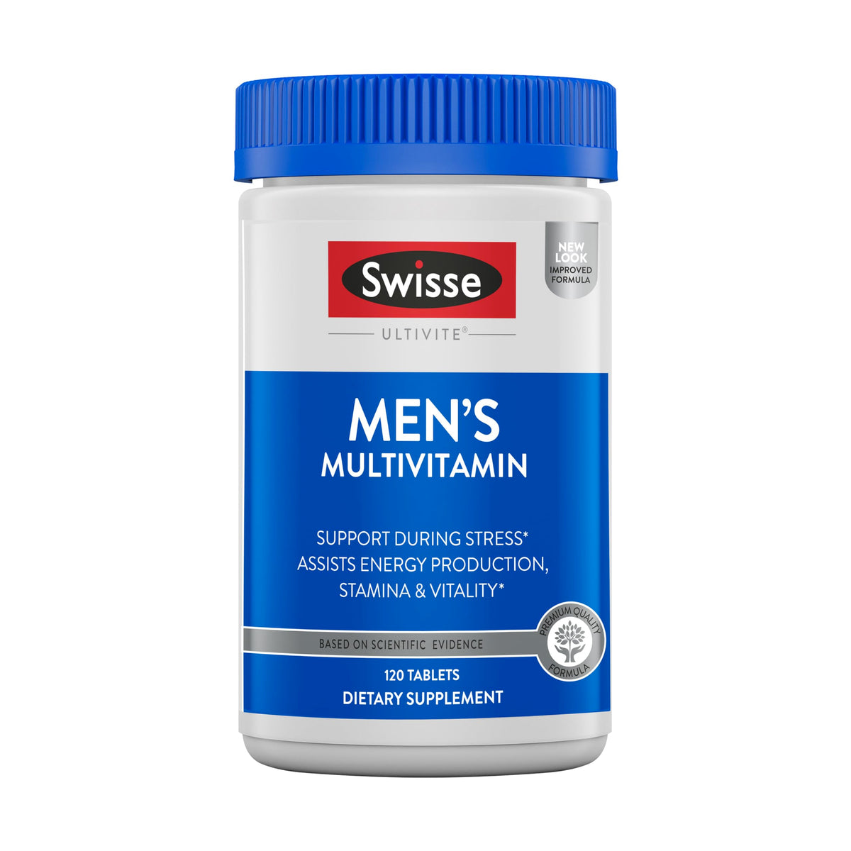 Swisse Multivitamines Quotidiennes pour Hommes 120 Comprimés, vue de face