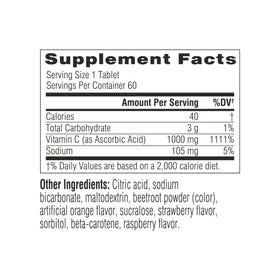 Swisse Vitamine C 1000 mg 60 tablettes effervescentes avec ingrédients