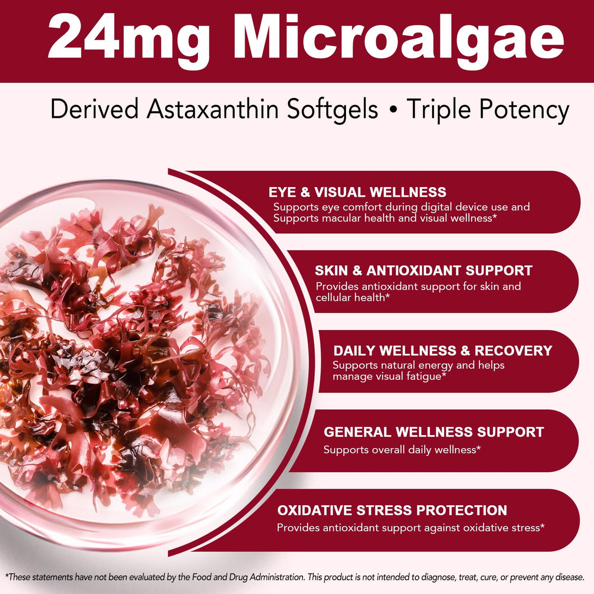 SXOSXO Astaxanthin 24mg, gélule sur fond blanc