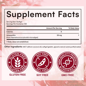 SXOSXO Astaxanthin 24mg, gélules dans un bol