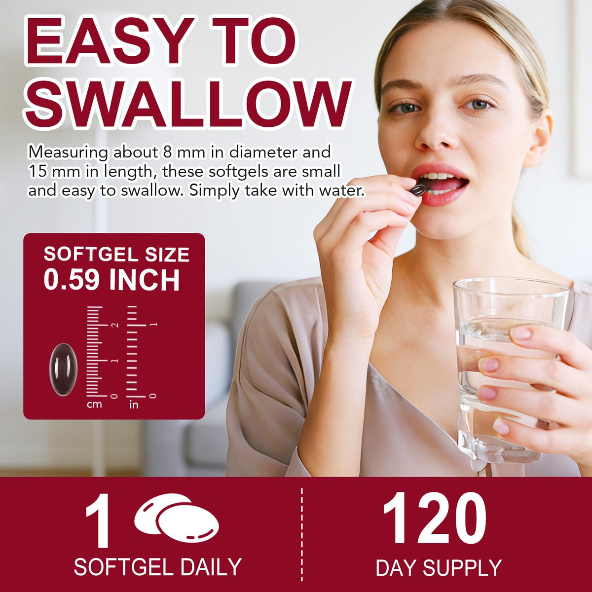 SXOSXO Astaxanthin 24mg, prise d'une gélule avec un verre d'eau
