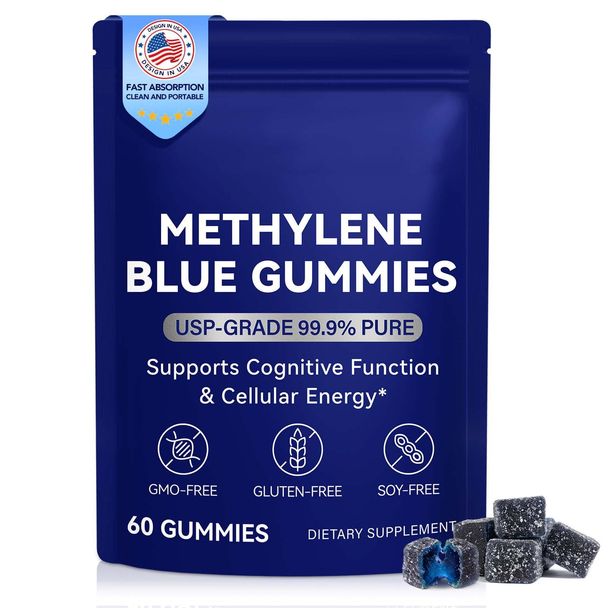 SXOSXO Gummies Methylene Blue 60ct vue avant