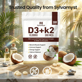 SylvaMyst Triple Complex de Magnésium + D3 K2, pot ouvert avec comprimés