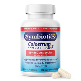 Symbiotics Capsules Végétales de Colostrum 120 unités, vue de face