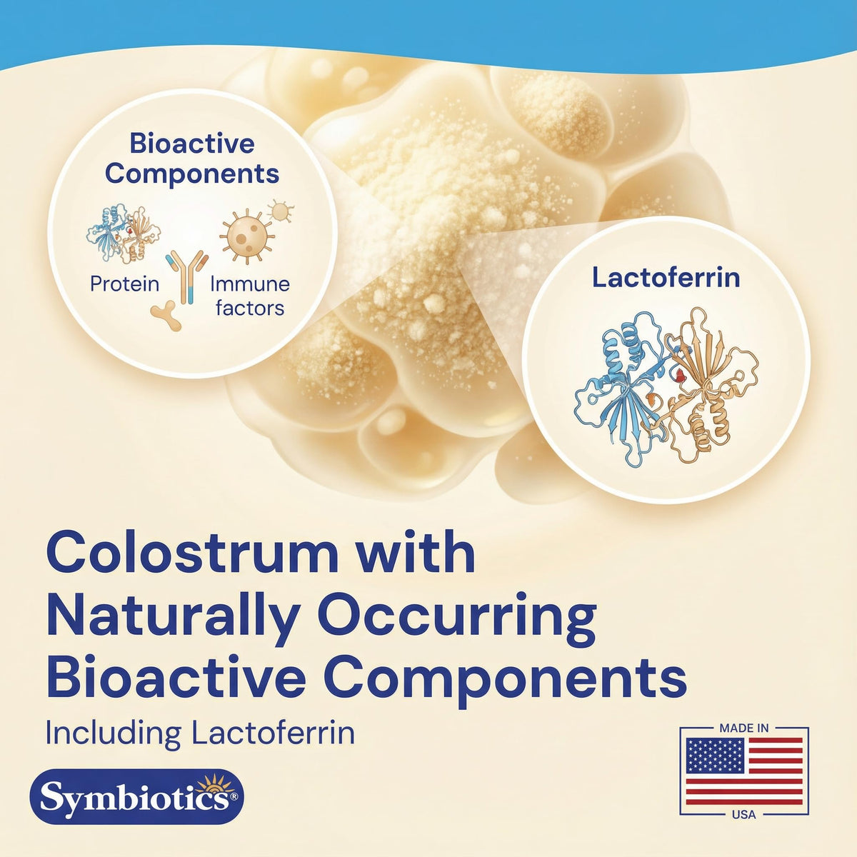 Symbiotics Colostrum comprimés à mâcher 120 comprimés avec un verre d'eau
