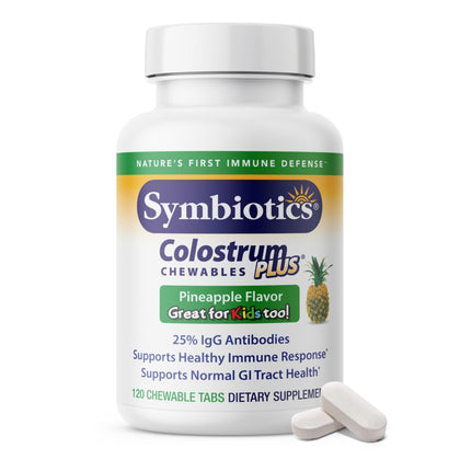 Symbiotics Colostrum comprimés à mâcher ananas, boîte de 120 comprimés