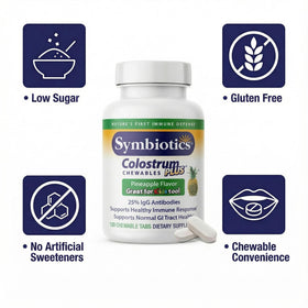 Symbiotics Colostrum comprimés à mâcher ananas, vue de dessus