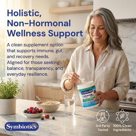 Symbiotics Colostrum Plus Poudre 600g sur une table