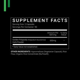 SYMNUTRITION Polypodium Leucotomos 500mg 180 V-Capsules emballage