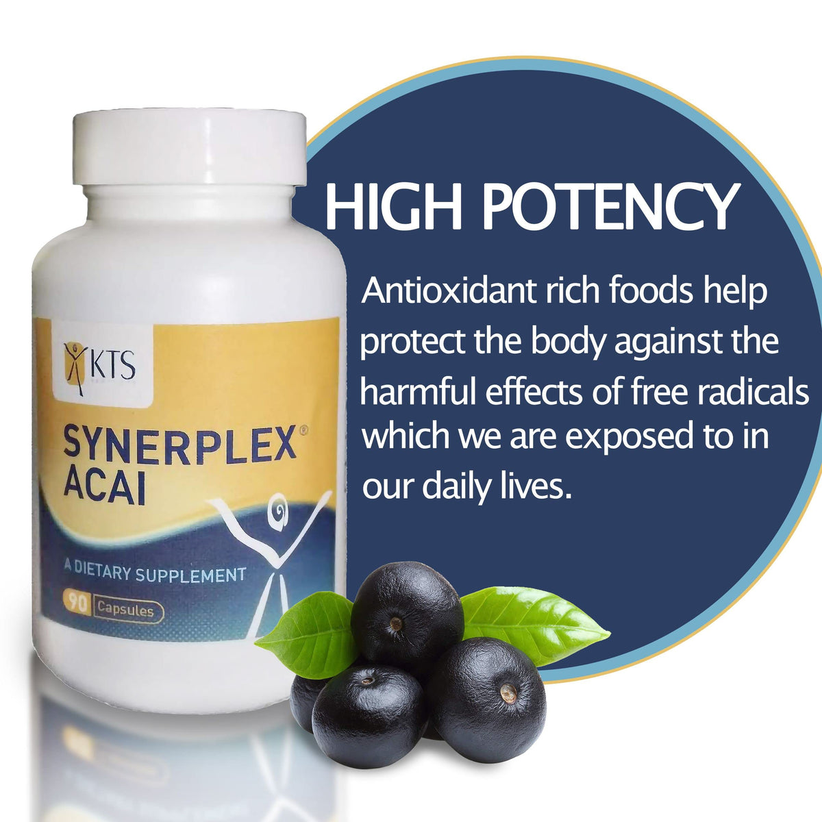 Synerplex Acai 90 capsules avec étiquette bien lisible