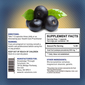 Synerplex Acai capsules ouvertes avec contenu visible